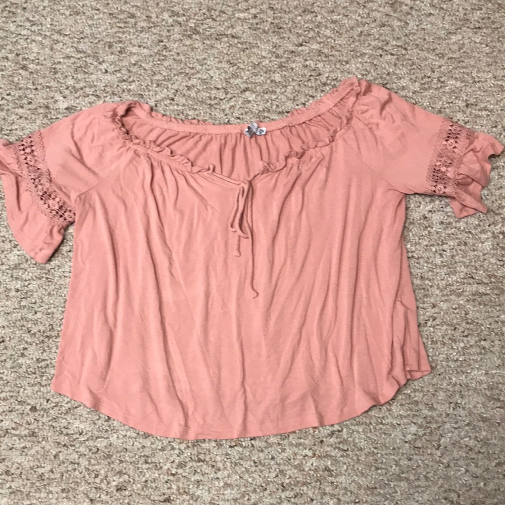 Pink off the shoulder top